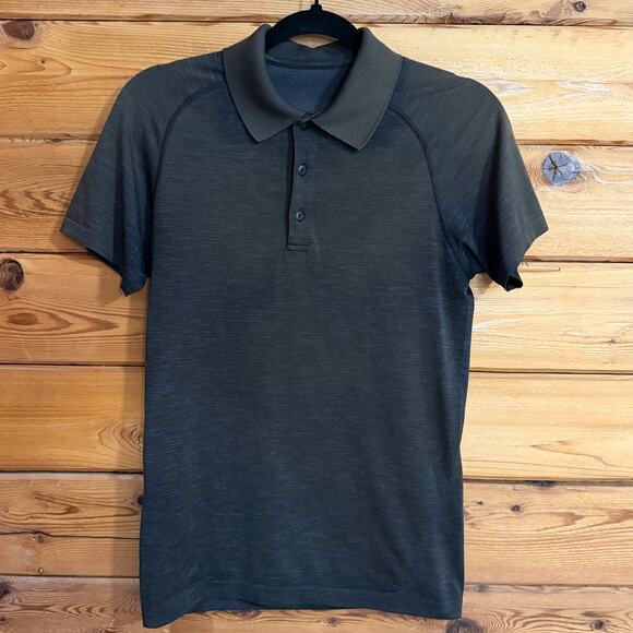 Lululemon Metal Vent Tech Polo Shirt Short Sleeve Dark Grey Mens XS - Picture 1 of 5
